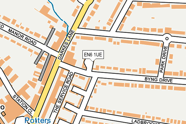 EN6 1UE map - OS OpenMap – Local (Ordnance Survey)