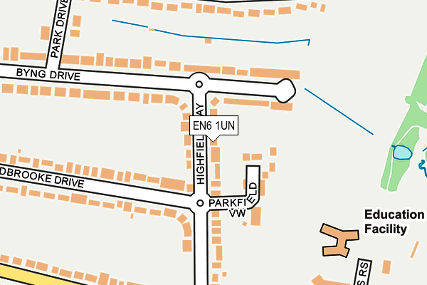 EN6 1UN map - OS OpenMap – Local (Ordnance Survey)