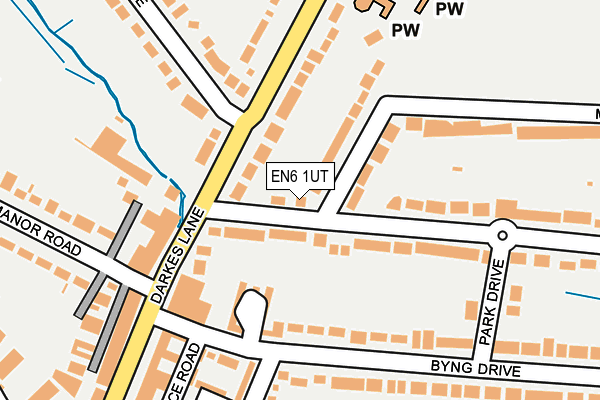 EN6 1UT map - OS OpenMap – Local (Ordnance Survey)