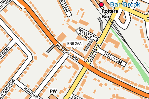 EN6 2AA map - OS OpenMap – Local (Ordnance Survey)
