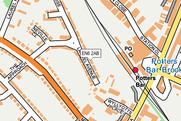 EN6 2AB map - OS OpenMap – Local (Ordnance Survey)