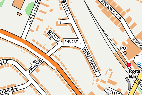 EN6 2AF map - OS OpenMap – Local (Ordnance Survey)