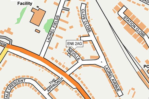 EN6 2AG map - OS OpenMap – Local (Ordnance Survey)