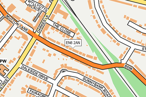 EN6 2AN map - OS OpenMap – Local (Ordnance Survey)