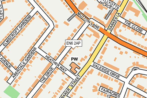 EN6 2AP map - OS OpenMap – Local (Ordnance Survey)