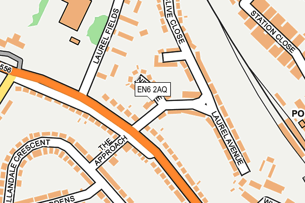 EN6 2AQ map - OS OpenMap – Local (Ordnance Survey)