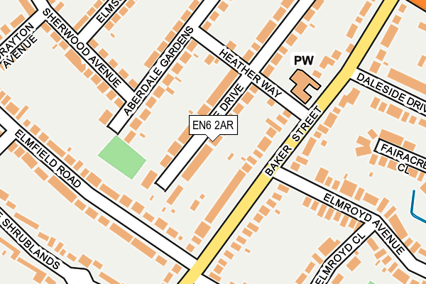 EN6 2AR map - OS OpenMap – Local (Ordnance Survey)