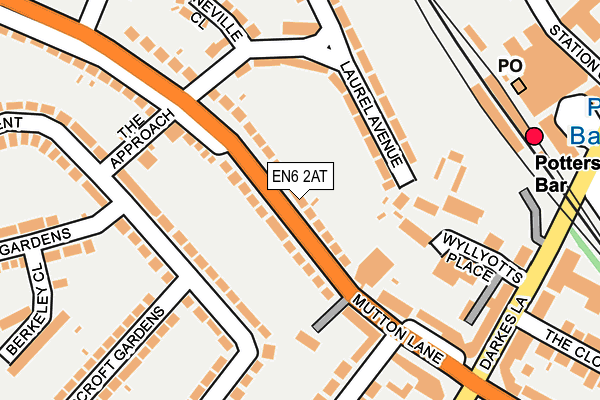 EN6 2AT map - OS OpenMap – Local (Ordnance Survey)