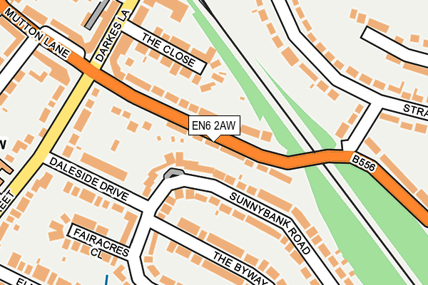 EN6 2AW map - OS OpenMap – Local (Ordnance Survey)