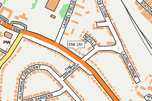 EN6 2AY map - OS OpenMap – Local (Ordnance Survey)