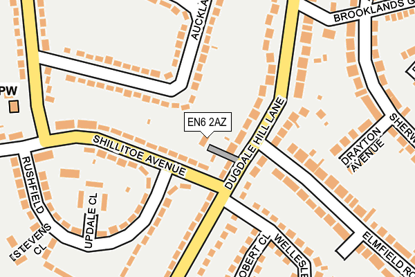 EN6 2AZ map - OS OpenMap – Local (Ordnance Survey)