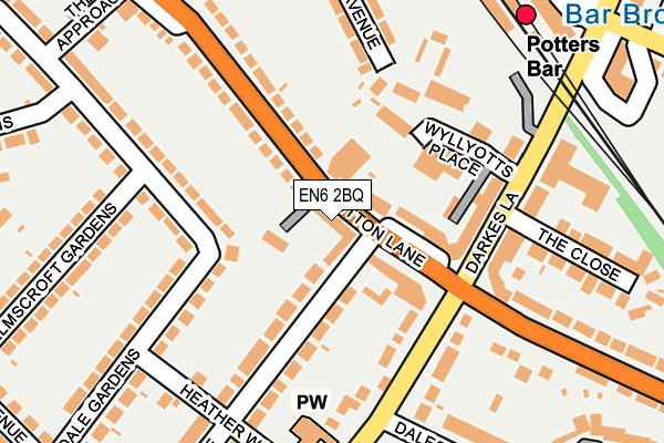EN6 2BQ map - OS OpenMap – Local (Ordnance Survey)