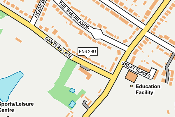 EN6 2BU map - OS OpenMap – Local (Ordnance Survey)