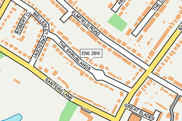 EN6 2BW map - OS OpenMap – Local (Ordnance Survey)