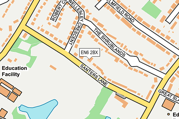 EN6 2BX map - OS OpenMap – Local (Ordnance Survey)