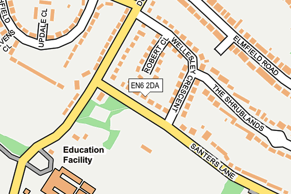 EN6 2DA map - OS OpenMap – Local (Ordnance Survey)