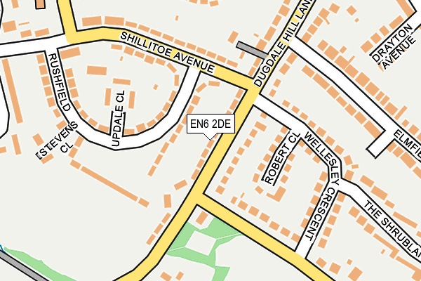 EN6 2DE map - OS OpenMap – Local (Ordnance Survey)