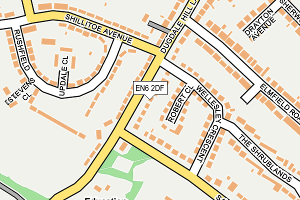 EN6 2DF map - OS OpenMap – Local (Ordnance Survey)