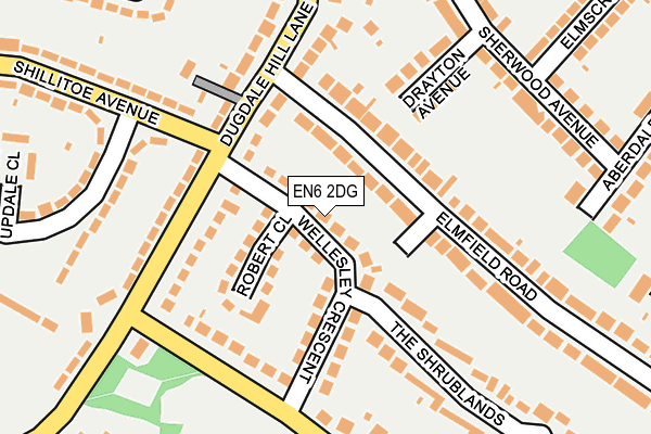 EN6 2DG map - OS OpenMap – Local (Ordnance Survey)