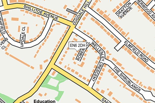 EN6 2DH map - OS OpenMap – Local (Ordnance Survey)