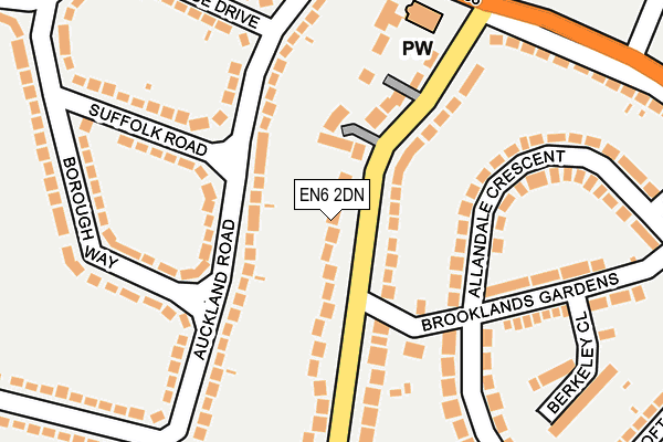 EN6 2DN map - OS OpenMap – Local (Ordnance Survey)