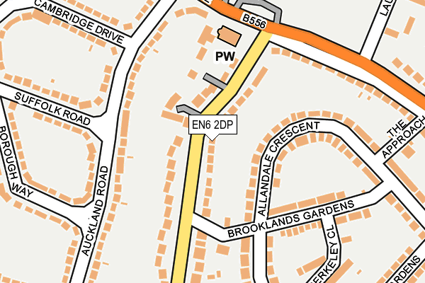 EN6 2DP map - OS OpenMap – Local (Ordnance Survey)