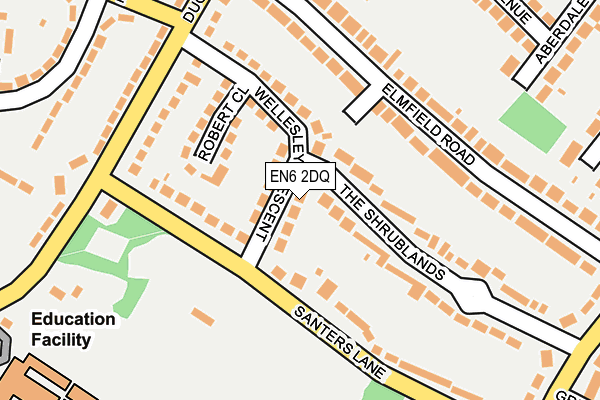 EN6 2DQ map - OS OpenMap – Local (Ordnance Survey)