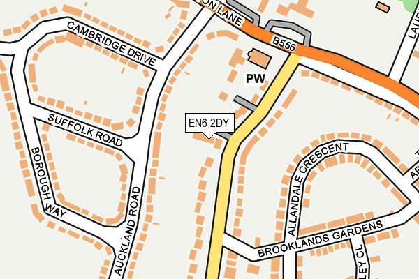 EN6 2DY map - OS OpenMap – Local (Ordnance Survey)