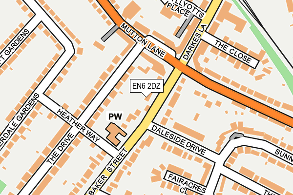 EN6 2DZ map - OS OpenMap – Local (Ordnance Survey)