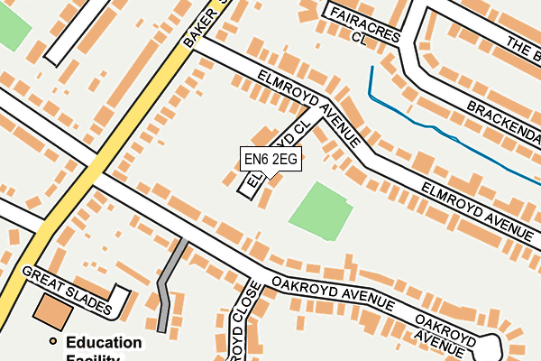 EN6 2EG map - OS OpenMap – Local (Ordnance Survey)