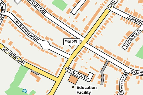 EN6 2EU map - OS OpenMap – Local (Ordnance Survey)