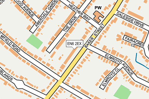 EN6 2EX map - OS OpenMap – Local (Ordnance Survey)