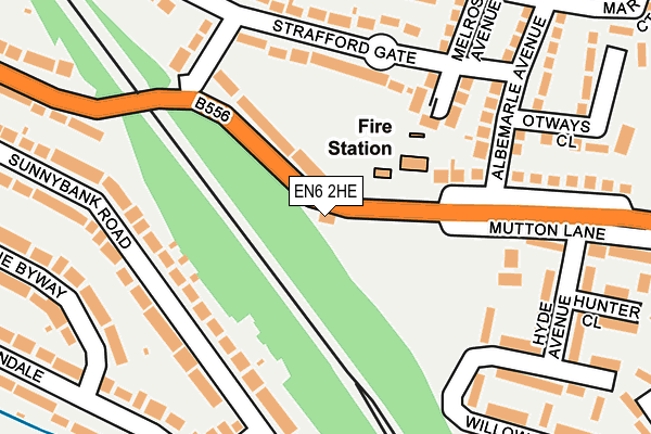 EN6 2HE map - OS OpenMap – Local (Ordnance Survey)