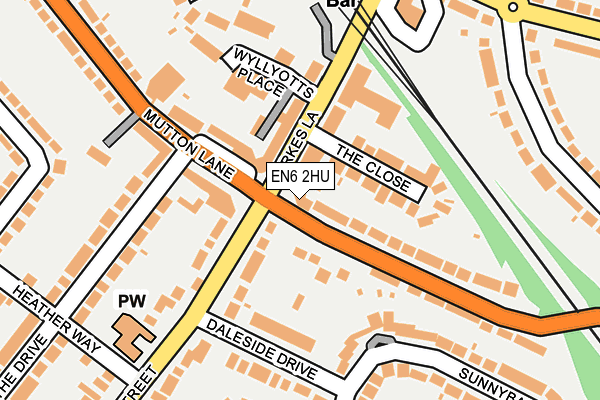 EN6 2HU map - OS OpenMap – Local (Ordnance Survey)