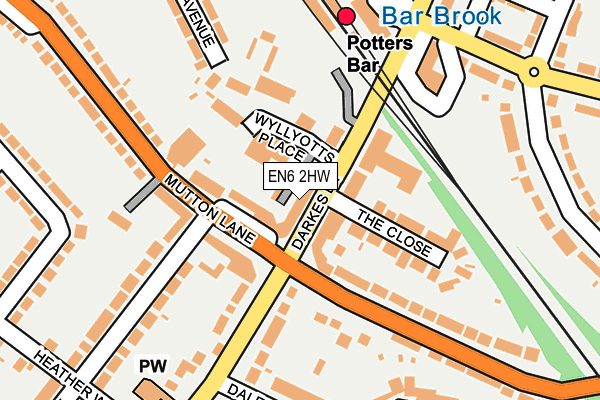 EN6 2HW map - OS OpenMap – Local (Ordnance Survey)