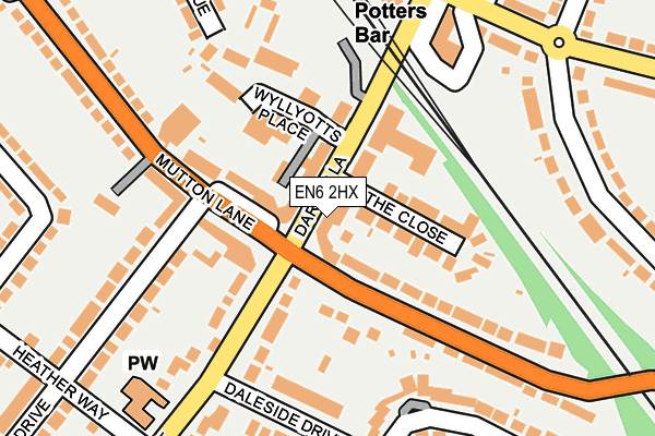 EN6 2HX map - OS OpenMap – Local (Ordnance Survey)