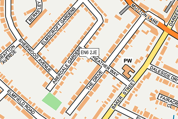 EN6 2JE map - OS OpenMap – Local (Ordnance Survey)