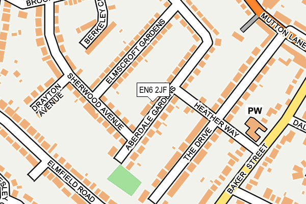 EN6 2JF map - OS OpenMap – Local (Ordnance Survey)