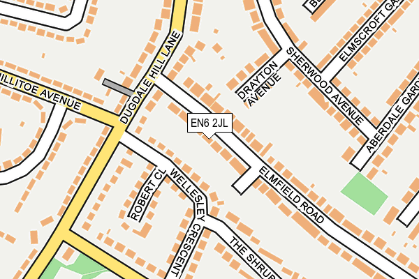 EN6 2JL map - OS OpenMap – Local (Ordnance Survey)