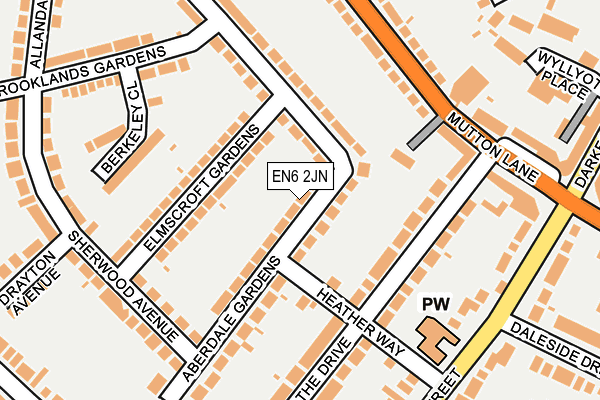 EN6 2JN map - OS OpenMap – Local (Ordnance Survey)