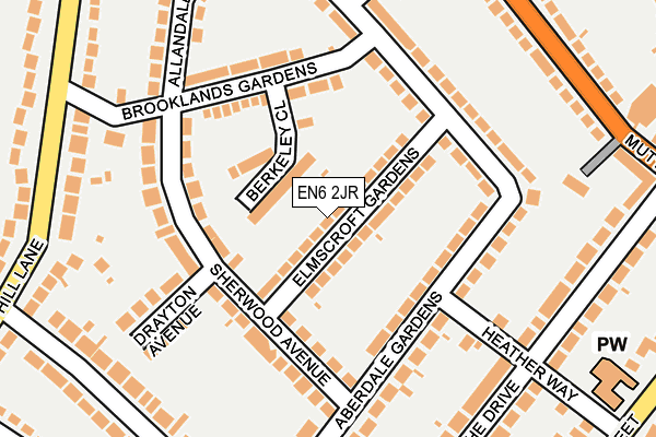EN6 2JR map - OS OpenMap – Local (Ordnance Survey)