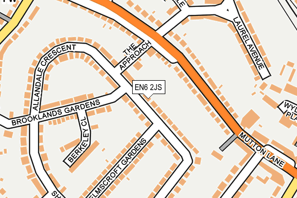 EN6 2JS map - OS OpenMap – Local (Ordnance Survey)