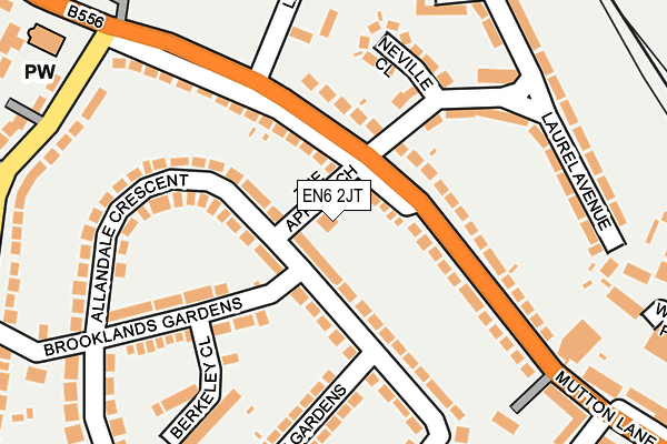 EN6 2JT map - OS OpenMap – Local (Ordnance Survey)