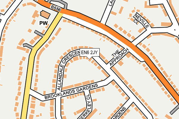 EN6 2JY map - OS OpenMap – Local (Ordnance Survey)