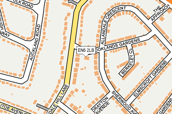 EN6 2LB map - OS OpenMap – Local (Ordnance Survey)