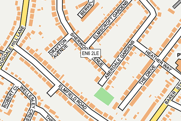 EN6 2LE map - OS OpenMap – Local (Ordnance Survey)