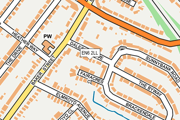 EN6 2LL map - OS OpenMap – Local (Ordnance Survey)