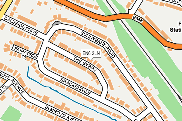 EN6 2LN map - OS OpenMap – Local (Ordnance Survey)
