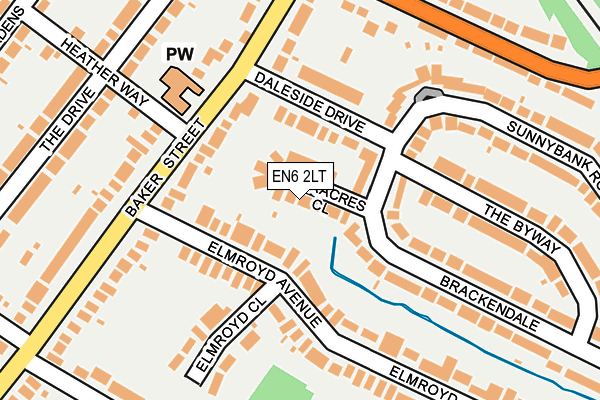 EN6 2LT map - OS OpenMap – Local (Ordnance Survey)