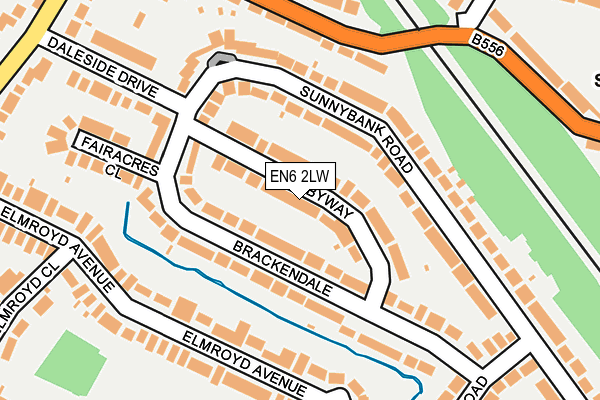 EN6 2LW map - OS OpenMap – Local (Ordnance Survey)